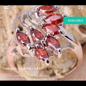 Size 6 new red ruby colored stones
